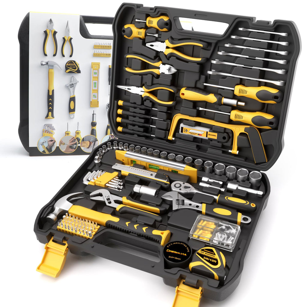 199 Piece Tool Kit for Home,General Household/Auto Repair Tool Set,Basic Hand Tool Kit with Socket Wrench,Tool Box Case for Men,Perfect for Diyer Handyman Homeowner