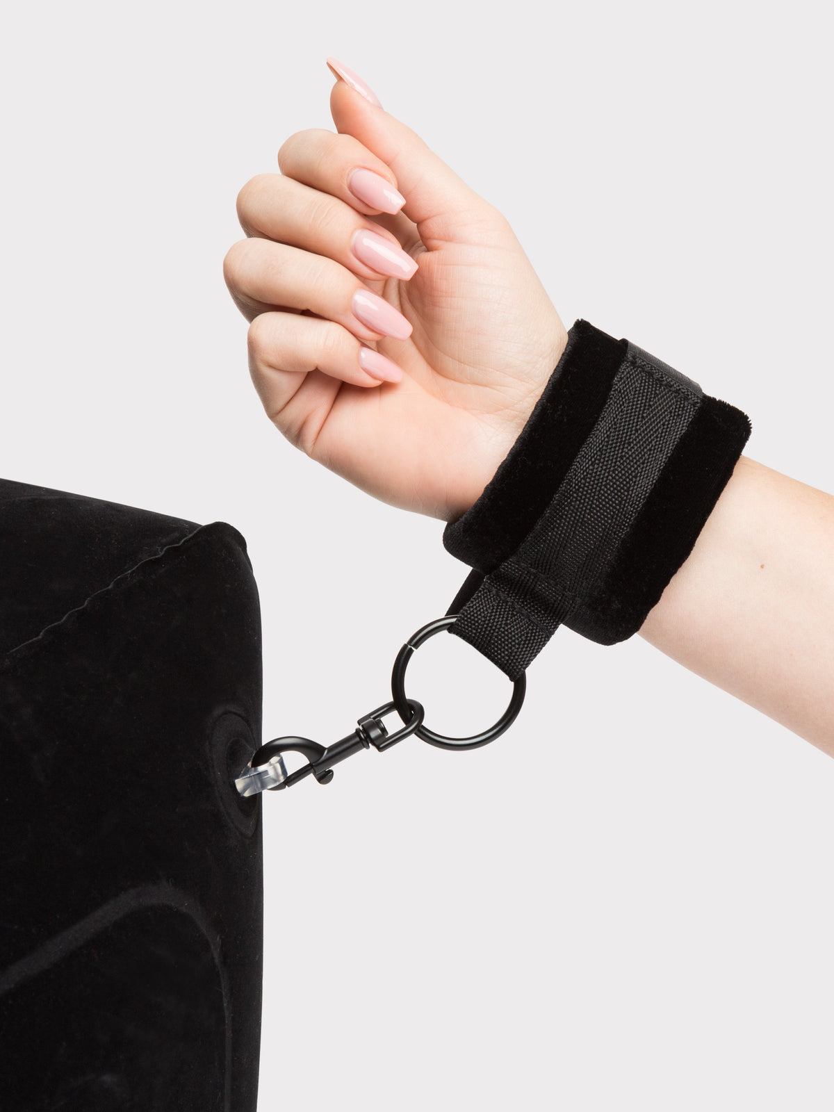 DOMINIX Deluxe Large Inflatable Wedge, Handcuff and Blindfold Set, Black