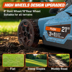 21" 60V Electric Push Lawn Mower, Cordless Push Mower with 6.0Ah Battery &amp; Charger, 7-Height Adjustment, LED Light (Note: Battery &amp; Mower Shipped Separately)