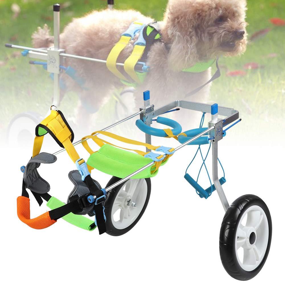 Zouminy Pet Wheelchair, Double Wheel Pet Wheelchair Disabled Dog Assisted Walk Car Hind Leg Rehabilitation Auxiliary Car for Dogs Cats