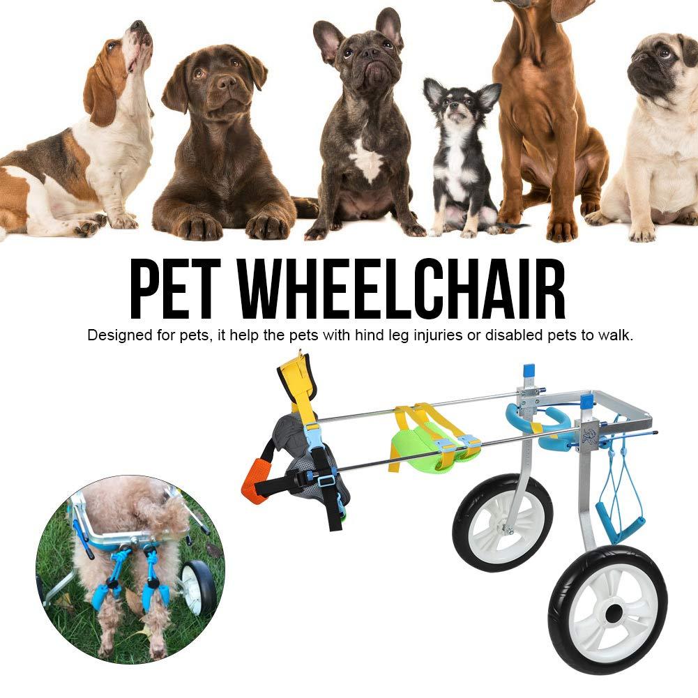 Zouminy Pet Wheelchair, Double Wheel Pet Wheelchair Disabled Dog Assisted Walk Car Hind Leg Rehabilitation Auxiliary Car for Dogs Cats