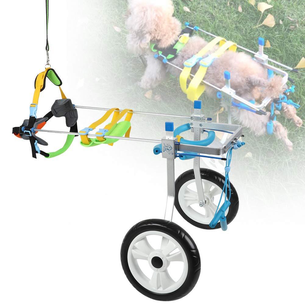 Zouminy Pet Wheelchair, Double Wheel Pet Wheelchair Disabled Dog Assisted Walk Car Hind Leg Rehabilitation Auxiliary Car for Dogs Cats