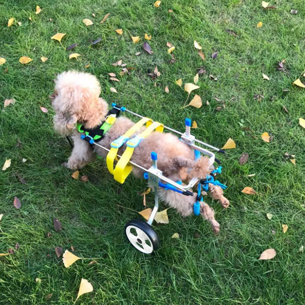 Zouminy Pet Wheelchair, Double Wheel Pet Wheelchair Disabled Dog Assisted Walk Car Hind Leg Rehabilitation Auxiliary Car for Dogs Cats