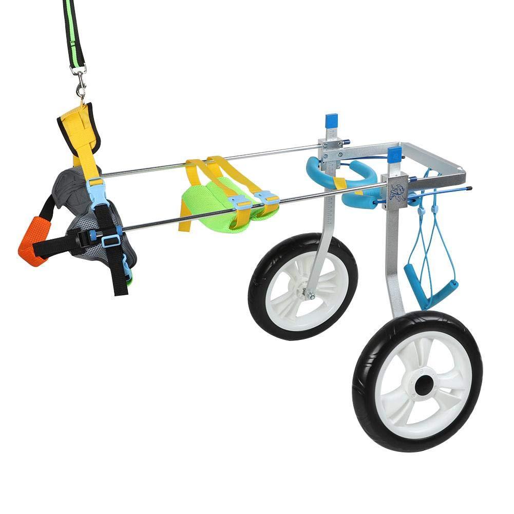 Zouminy Pet Wheelchair, Double Wheel Pet Wheelchair Disabled Dog Assisted Walk Car Hind Leg Rehabilitation Auxiliary Car for Dogs Cats