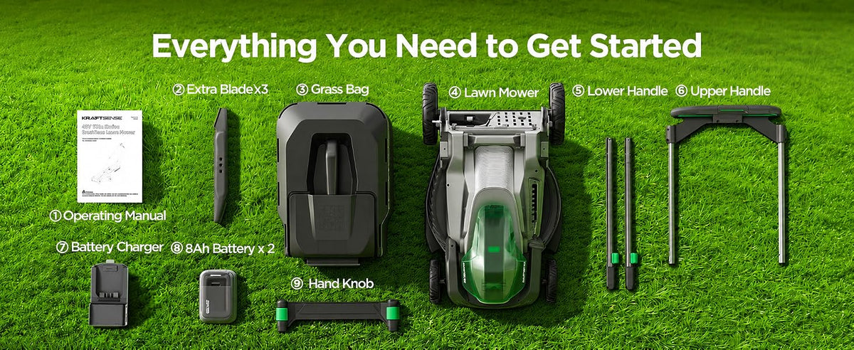 20.5 Inch Cordless Lawn Mower, 40V Electric Push Mower with 2x8.0Ah Batteries and Rapid Charger, Brushless Ultra-Quiet Lawn Mower for Medium to LarYards
