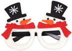 JJKFQ 6PS Christmas Party Gift Cute Cartoon Glasses Frame Glittered Eyeglasses No Lens for Kids Adults Xmas Party Decoration Cosplay