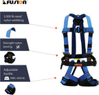 Fusion Climb Streak Racer Full Body Padded Zipline H Style Harness Blue Size M-L