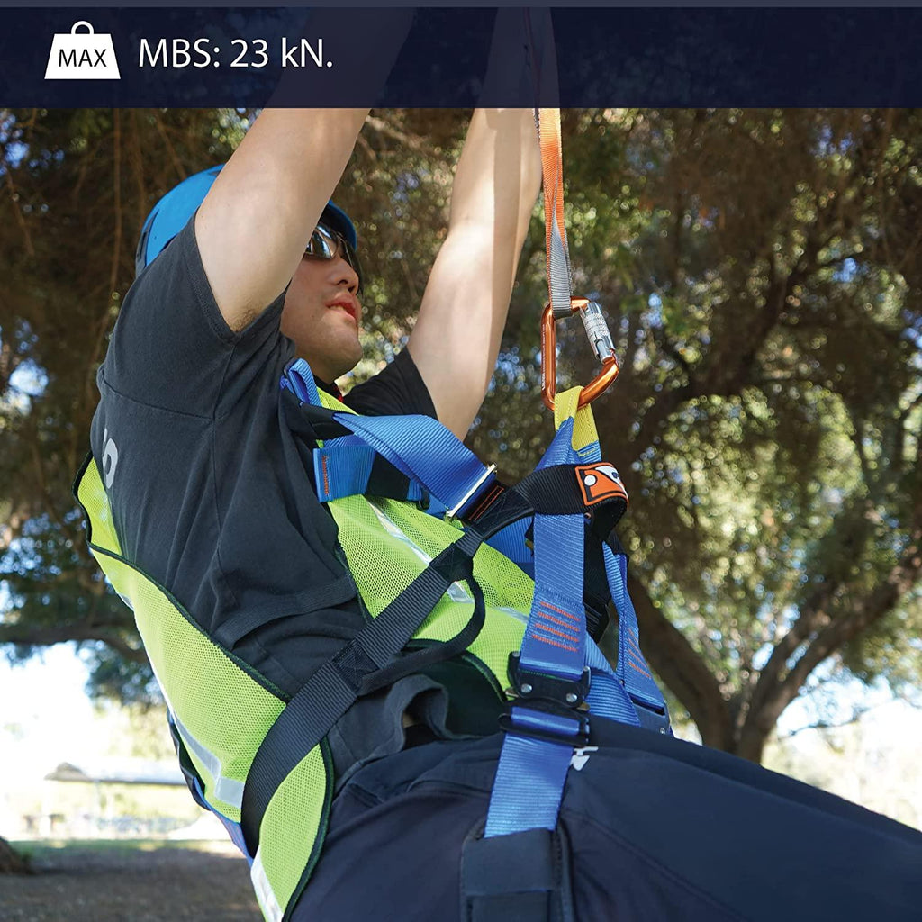 Fusion Climb Streak Racer Full Body Padded Zipline H Style Harness Blue Size M-L