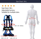 Fusion Climb Streak Racer Full Body Padded Zipline H Style Harness Blue Size M-L