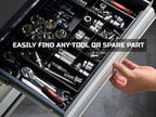 Tool Box Organizer Tray Divider Set, Expandable LarToolbox StoraTray Kit, Rolling Tool Chest Drawer Bins, Hardware Screwdrivers Pliers Organization, 2pcs low profile Trays.