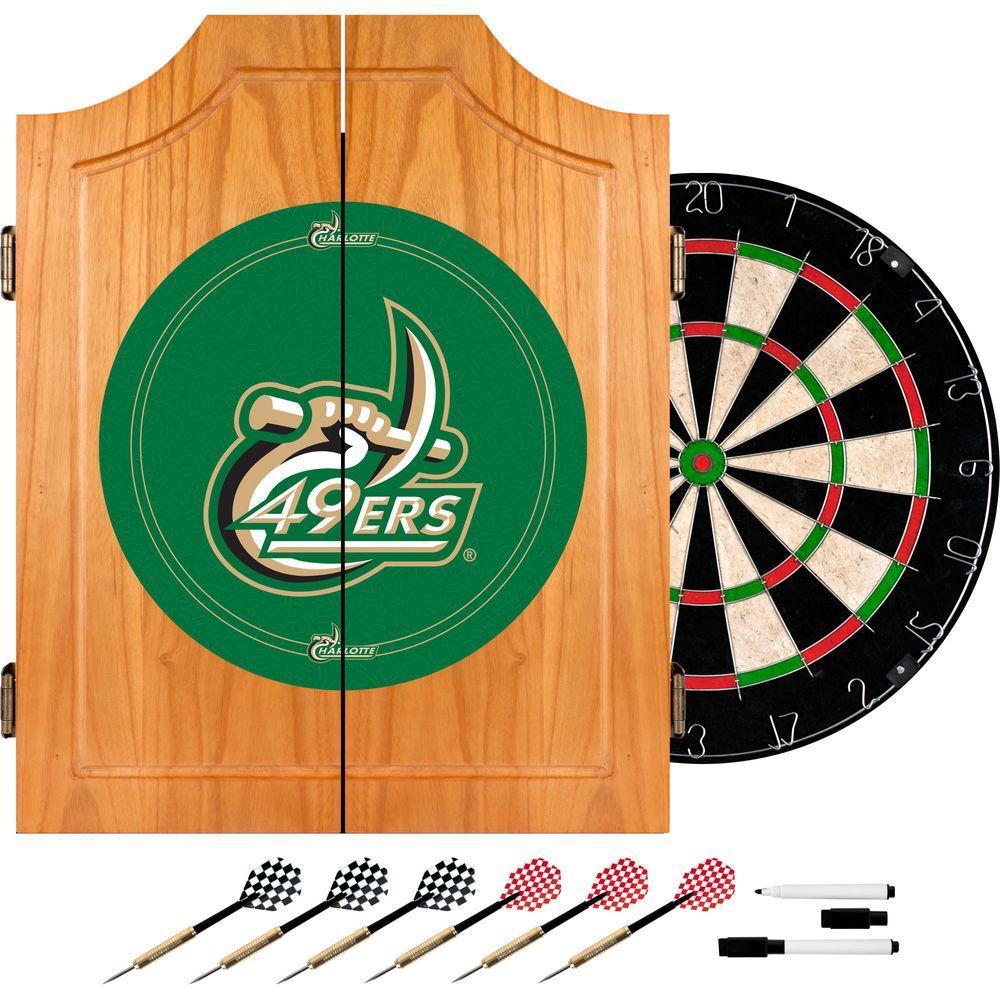 University of North Carolina Charlotte Wood Finish Dart Cabinet Set