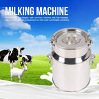 goat milking machine, 5l electric milker milking machine kit with stainless steel milk bucket and adjustable pulsating vacuum pump, portable automatic livestock milking equipment for sheep cows(us)