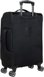 Rugged Roamer Luggage Collection Lightweight Softside Expandable 8-Wheel Spinner Travel Suitcase Bag, Black, 20-inch Carry-On