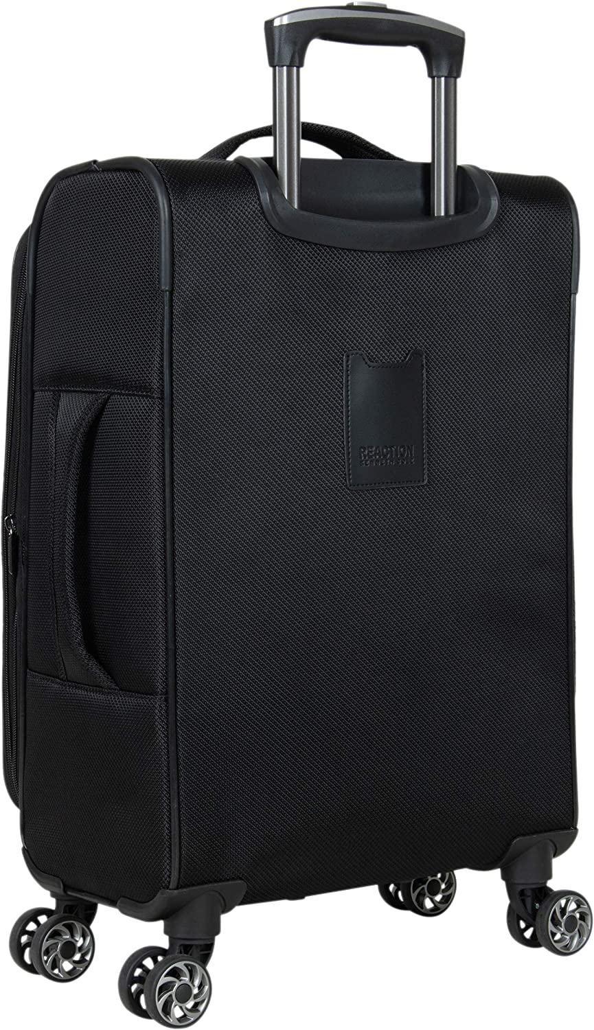 Rugged Roamer Luggage Collection Lightweight Softside Expandable 8-Wheel Spinner Travel Suitcase Bag, Black, 2-Piece (20" Carry-On / 28" Check Size)