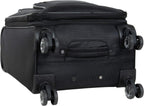 Rugged Roamer Luggage Collection Lightweight Softside Expandable 8-Wheel Spinner Travel Suitcase Bag, Black, 20-inch Carry-On