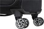 Rugged Roamer Luggage Collection Lightweight Softside Expandable 8-Wheel Spinner Travel Suitcase Bag, Black, 20-inch Carry-On