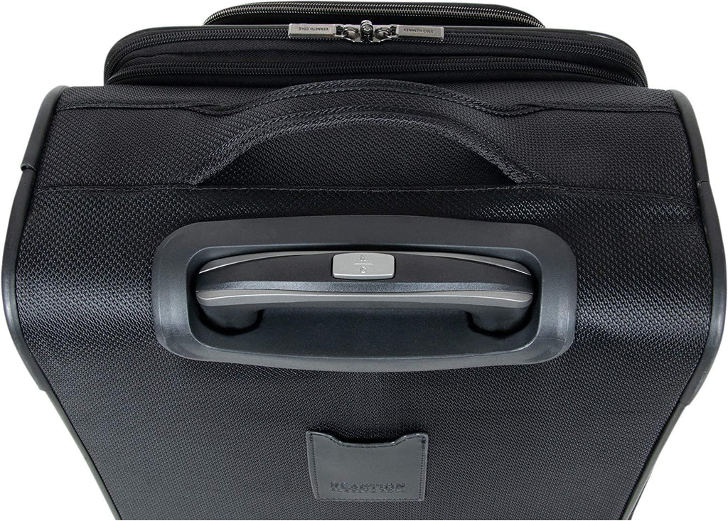 Rugged Roamer Luggage Collection Lightweight Softside Expandable 8-Wheel Spinner Travel Suitcase Bag, Black, 20-inch Carry-On