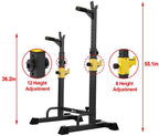 UBOWAY Barbell Rack, Squat Stand Adjustable Bench Press Rack 550 Lbs Max Load Multi-Function Weight Lifting Home Gym Fitness