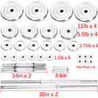 Adjustable Dumbbells Barbell 50KG/110LBS with Connector Options