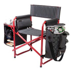 Dark Grey with Red Fusion Portable Outdoor Patio Chair