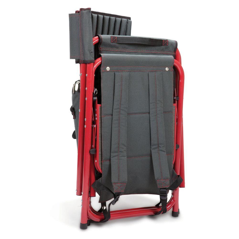 Dark Grey with Red Fusion Portable Outdoor Patio Chair