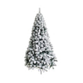 ALEKO Premium Snow White Flocked Fir Artificial Christmas Tree, 8'