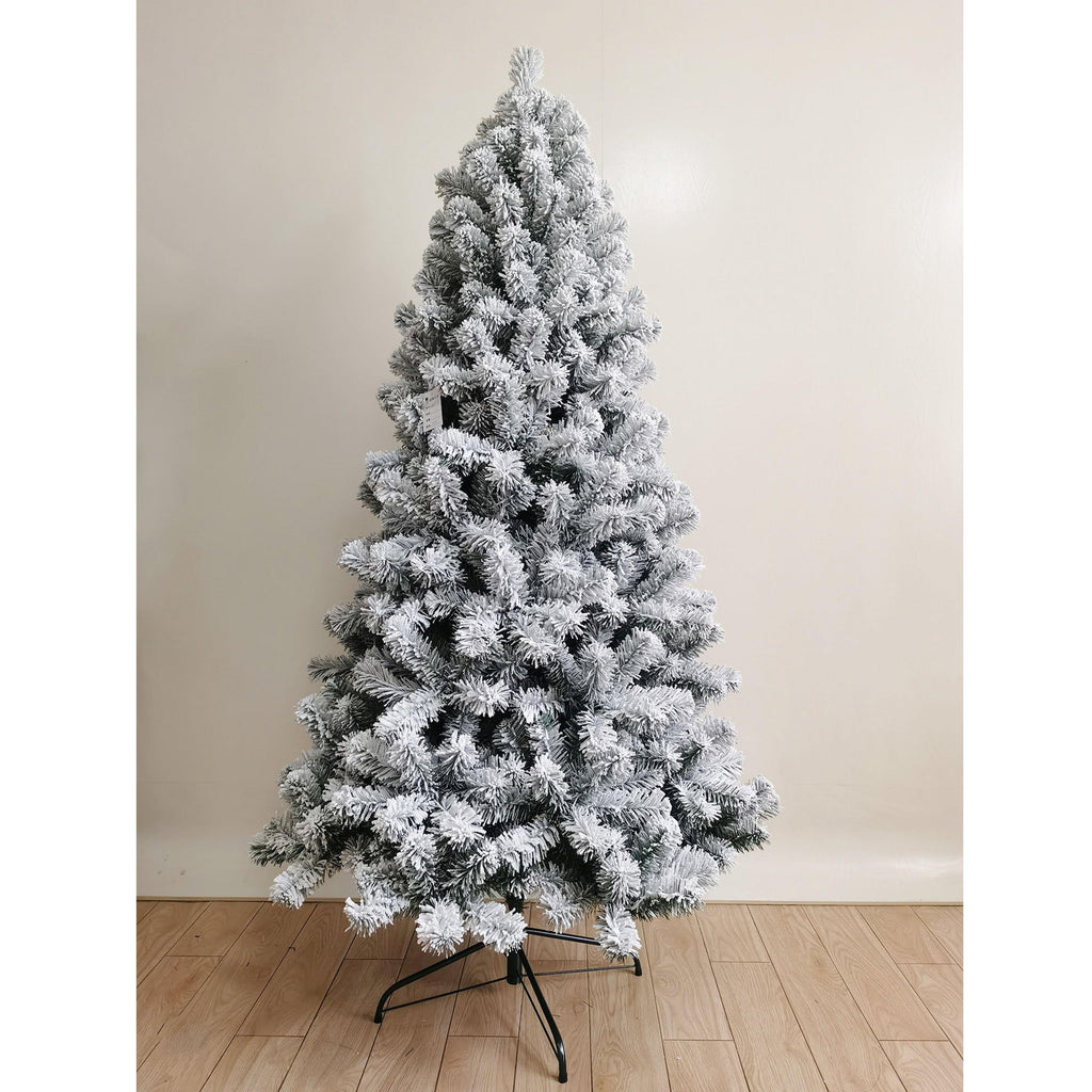 ALEKO Premium Snow White Flocked Fir Artificial Christmas Tree, 8'