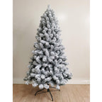 ALEKO Premium Snow White Flocked Fir Artificial Christmas Tree, 8'