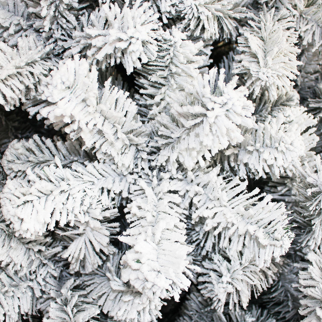ALEKO Premium Snow White Flocked Fir Artificial Christmas Tree, 8'