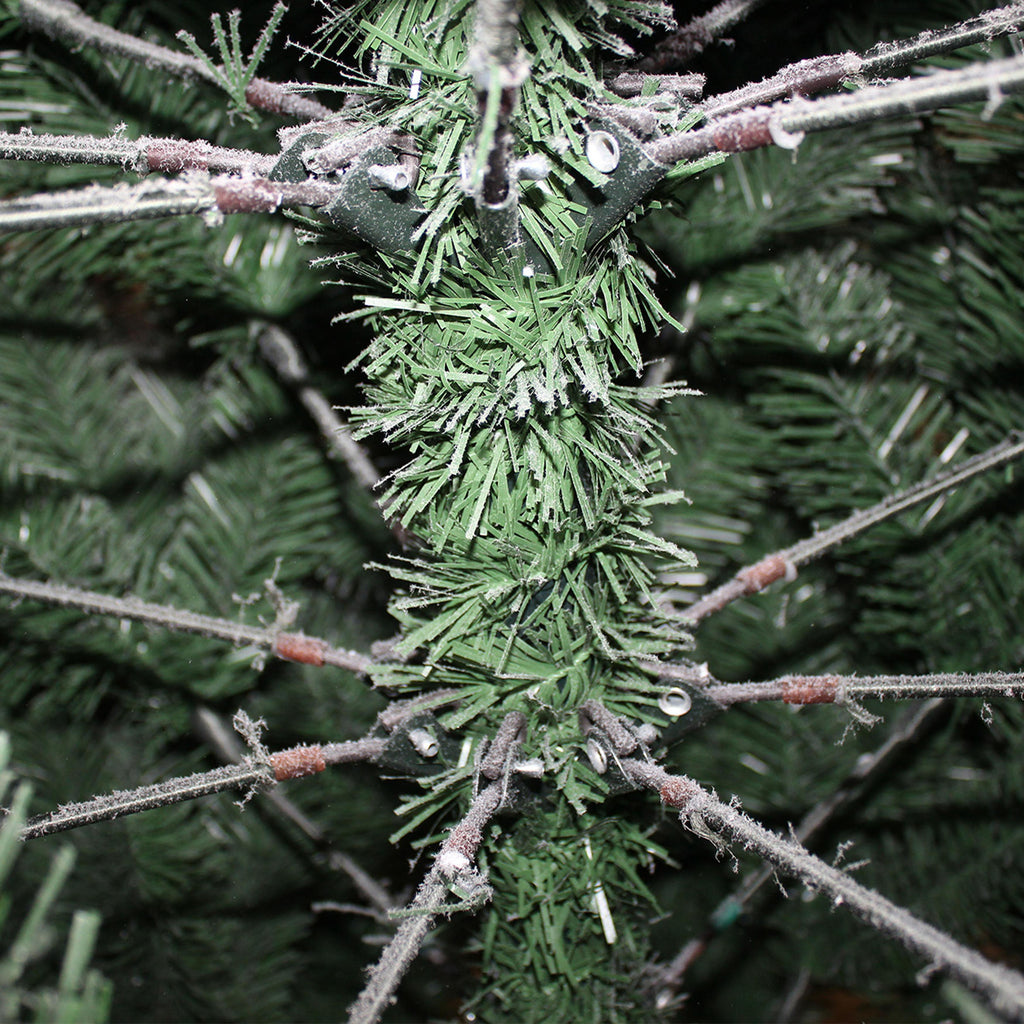 ALEKO Premium Snow White Flocked Fir Artificial Christmas Tree, 8'