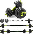 Erkang 3 in 1 Fitness Dumbbells, Adjustable Dumbbell Set with Connecting Rod Barbell for Home Gym, 66 LBS