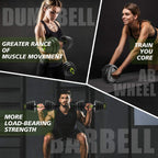 Erkang 3 in 1 Fitness Dumbbells, Adjustable Dumbbell Set with Connecting Rod Barbell for Home Gym, 66 LBS