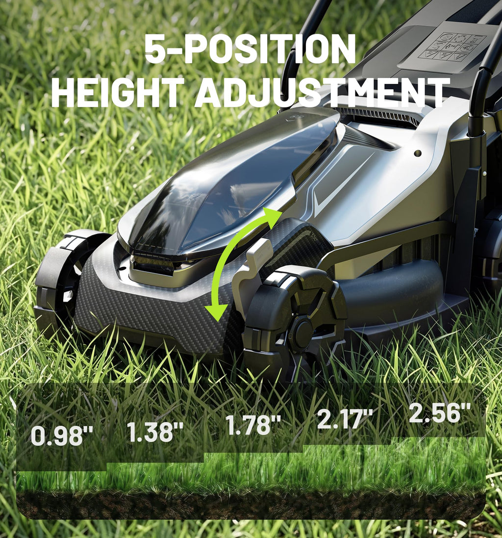 20V 14" Electric Lawn Mower, Brushless Cordless Lawn Mower with 2-in-1 Mulching &amp; Bagging, 5.0Ah Battery Lightweight Push Mower with 5-Position Height Adjustment for Small Yards
