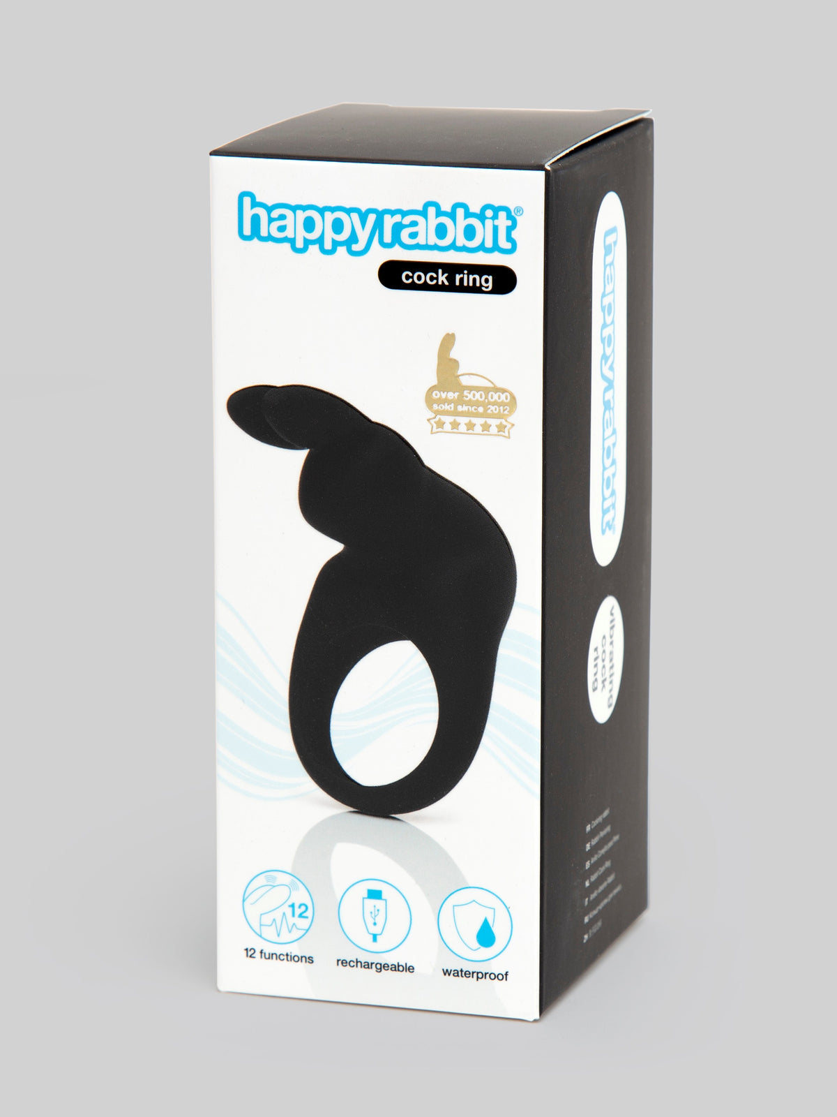 Happy Rabbit Rechargeable Rabbit Cock Ring, Black