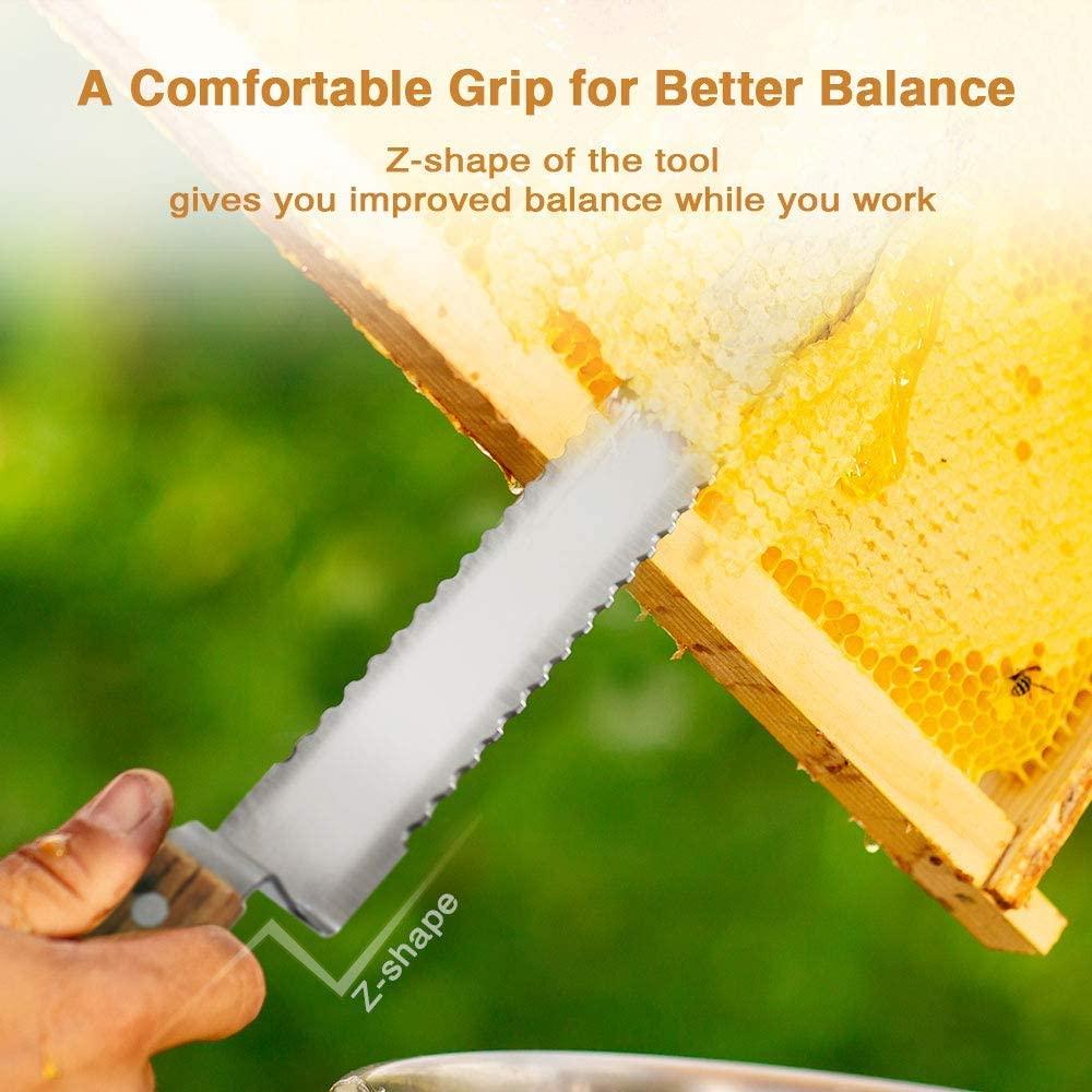 manual honey extractor 4 frame stainless steel honey equipment honeycomb spinner crank beekeeping equipment with frame holder, brush, uncapping knife&amp;fork
