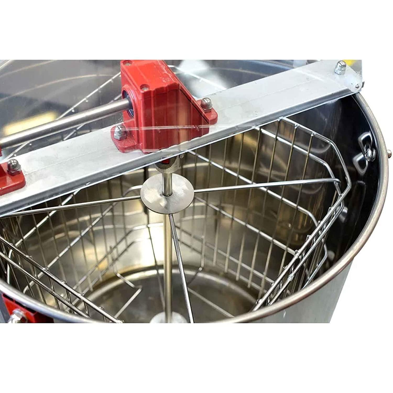 manual honey extractor 4 frame stainless steel honey equipment honeycomb spinner crank beekeeping equipment with frame holder, brush, uncapping knife&amp;fork