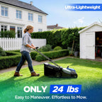 18-Inch Electric Lawn Mower, 40V Brushless Cordless Push Mower with 4.0Ah Battery &amp; Charger, 2-in-1 Mulching/Bagging, 6-Position Height for Small to Medium Yards
