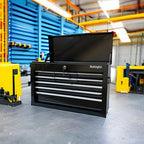Portable Metal Tool Chest with 9 Drawers, 24" 9-Drawer Tool Chest Cabinet with Ball Bearing Drawer Slides, Steel Tool StoraBox Organizer 4006 Black