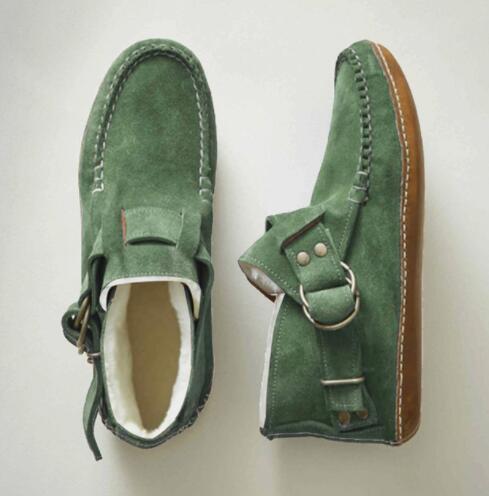 Ladies Sewing Leopard Ankle Boots