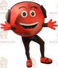 BIGGYMONKEYSmiling Red Man Mascot Costume With Operator Helmet