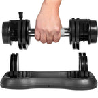 Adjustable Dumbbell 5-25Lbs Weight Options Non-Slip Dumbbell with Handle and Weight Plate for Body Workout Home Gym, SINGLE