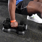 Adjustable Dumbbell 5-25Lbs Weight Options Non-Slip Dumbbell with Handle and Weight Plate for Body Workout Home Gym, SINGLE