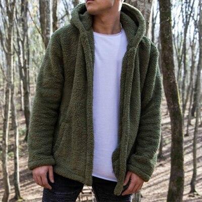 Men winter plush warm casual coat hoodies
