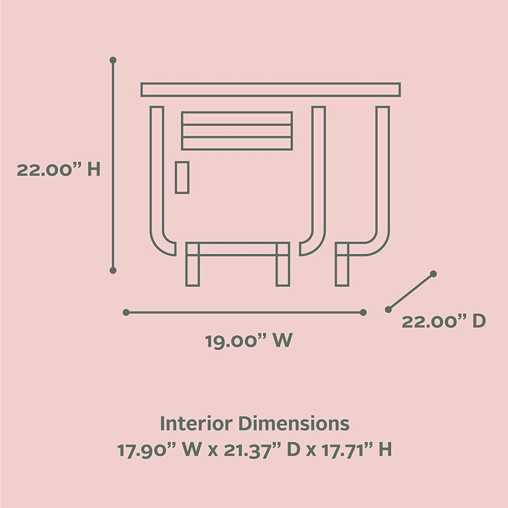 Staart Wooden Indoor Pet Crate/Kennel and End Table Console Dcor Furniture- Small 19' x 22' x 22'- Alpine White and Light Gray