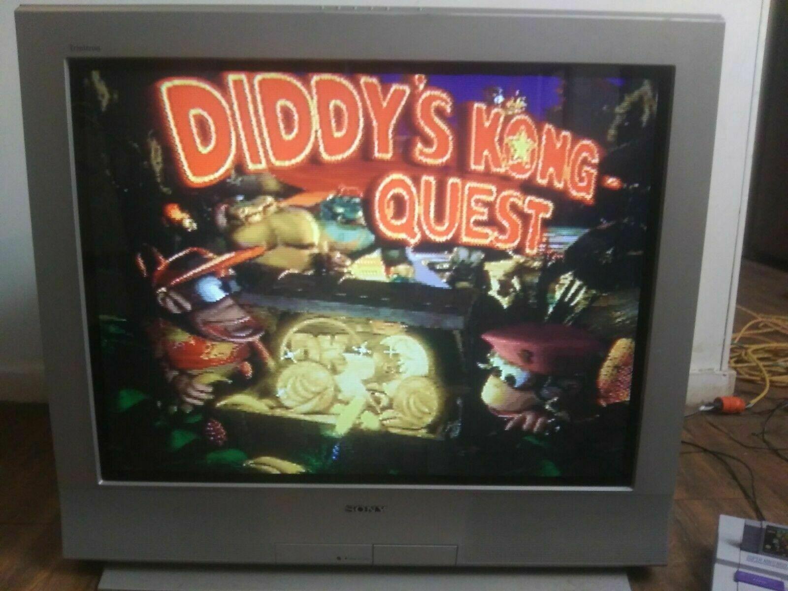 sony trinitron 36" retro gaming monitor crt kv-36fs12 4 av inputs with remote!