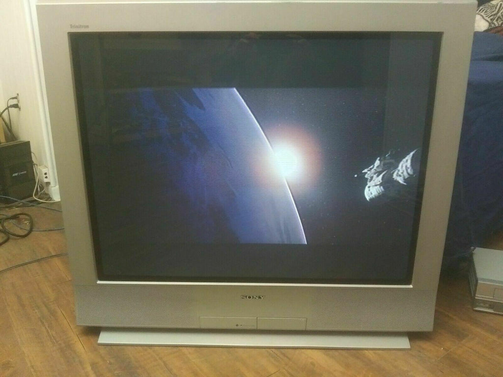 sony trinitron 36" retro gaming monitor crt kv-36fs12 4 av inputs with remote!