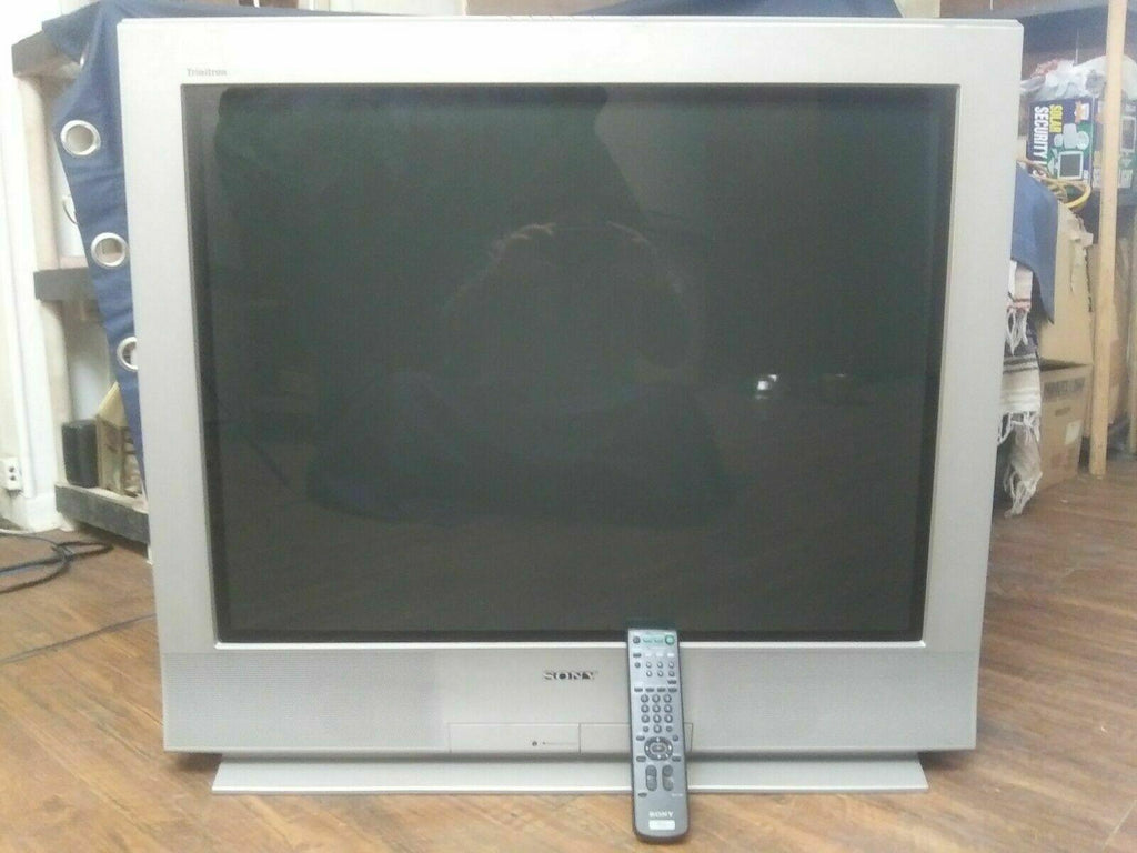 sony trinitron 36" retro gaming monitor crt kv-36fs12 4 av inputs with remote!