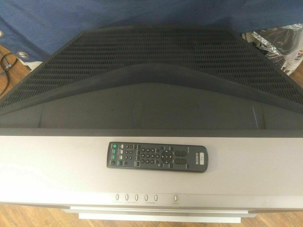 sony trinitron 36" retro gaming monitor crt kv-36fs12 4 av inputs with remote!