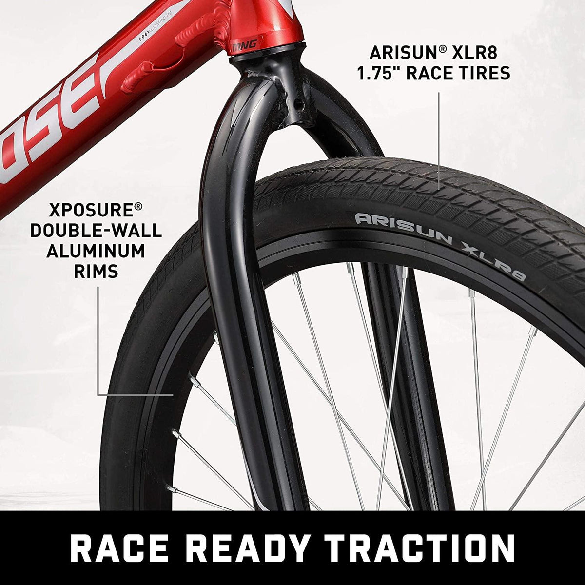 Mongoose Title 24 BMX Race Bike, 24-inch Wheels, Beginner or Returning Riders, Lightweight Tectonic T1 Aluminum Frame and Internal Cable Routing