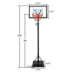 Ktaxon 6.9ft -10ft Height Adjustable Portable Basketball Hoop System, Grow-to-Pro Basketball Stand Net Goal, with Wheels, for Youth Junior Indoor/Outdoor